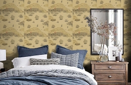 Обои ZTRA04003 фото в интерьере спальни превью