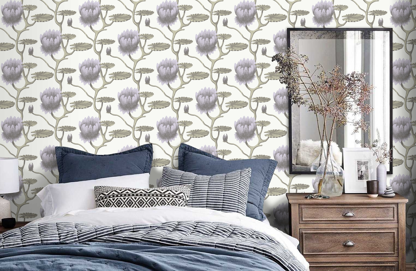 Обои 95/4023 фото в интерьере спальни