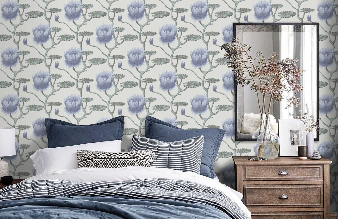 Обои 95/4024 фото в интерьере спальни