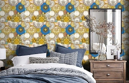 Обои 34901-1 фото в интерьере спальни превью