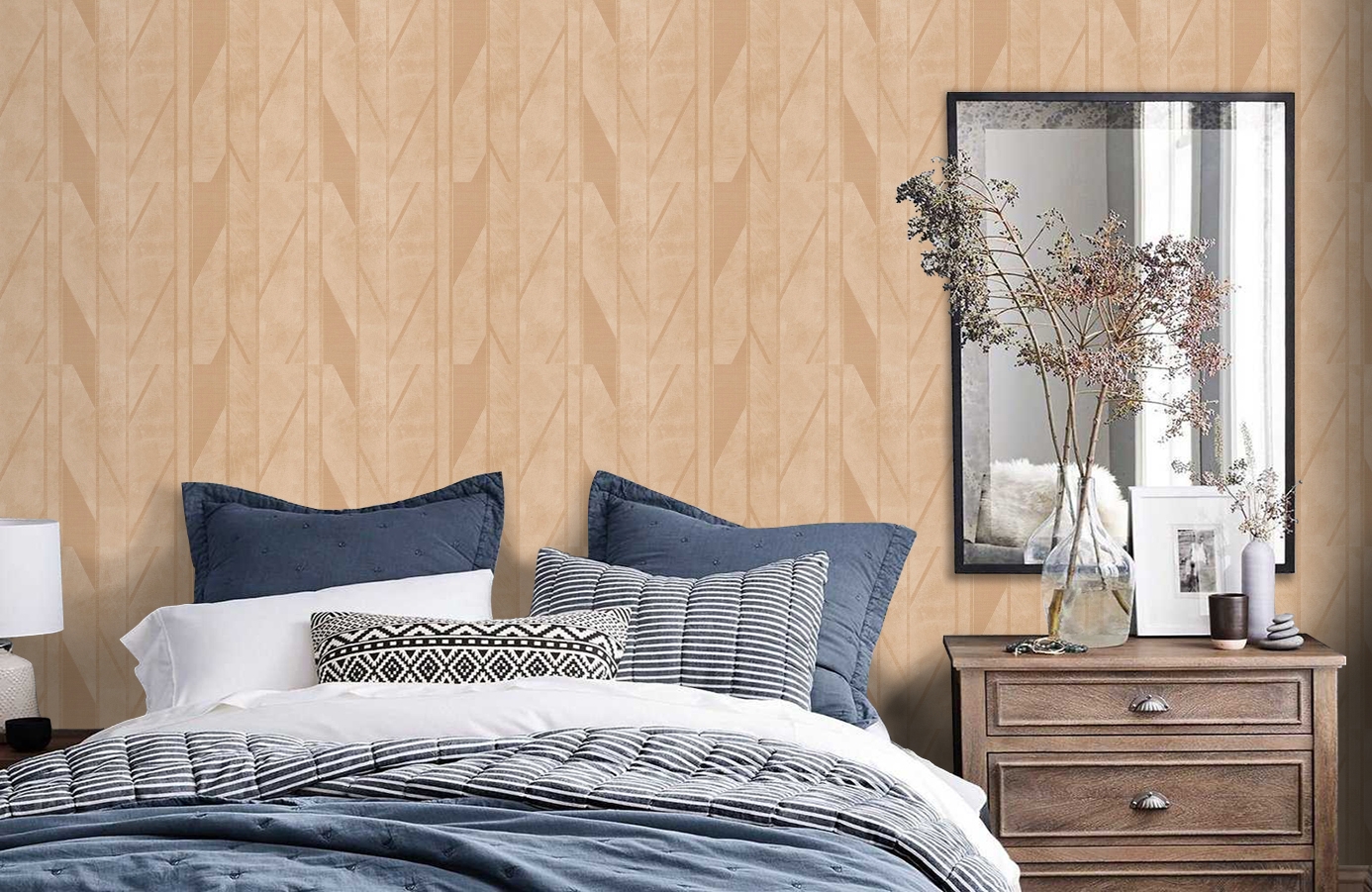 Обои Z44823 фото в интерьере спальни