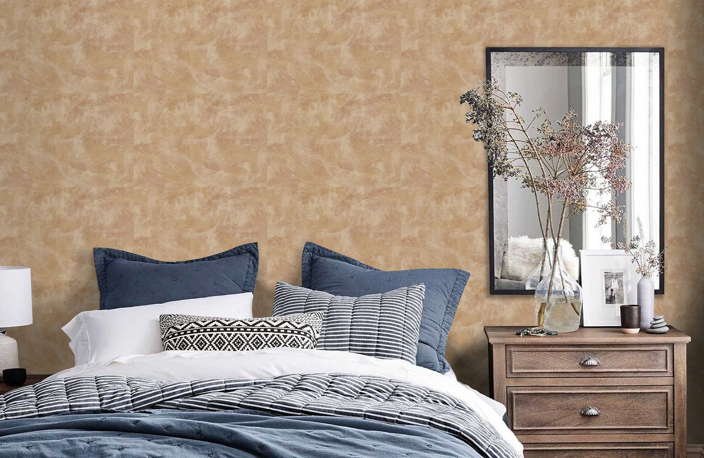 Обои Z44825 фото в интерьере спальни