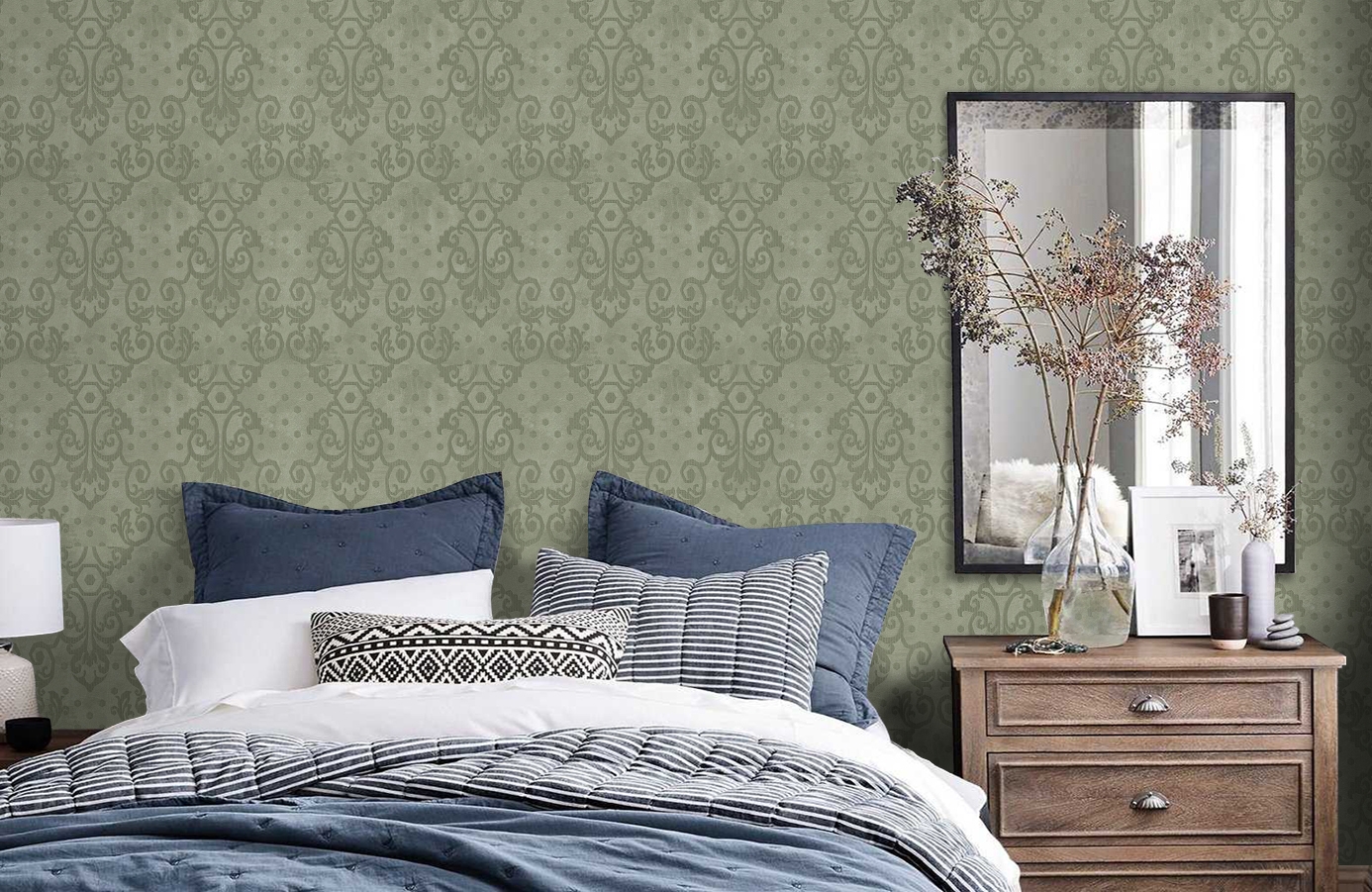 Обои Z44827 фото в интерьере спальни