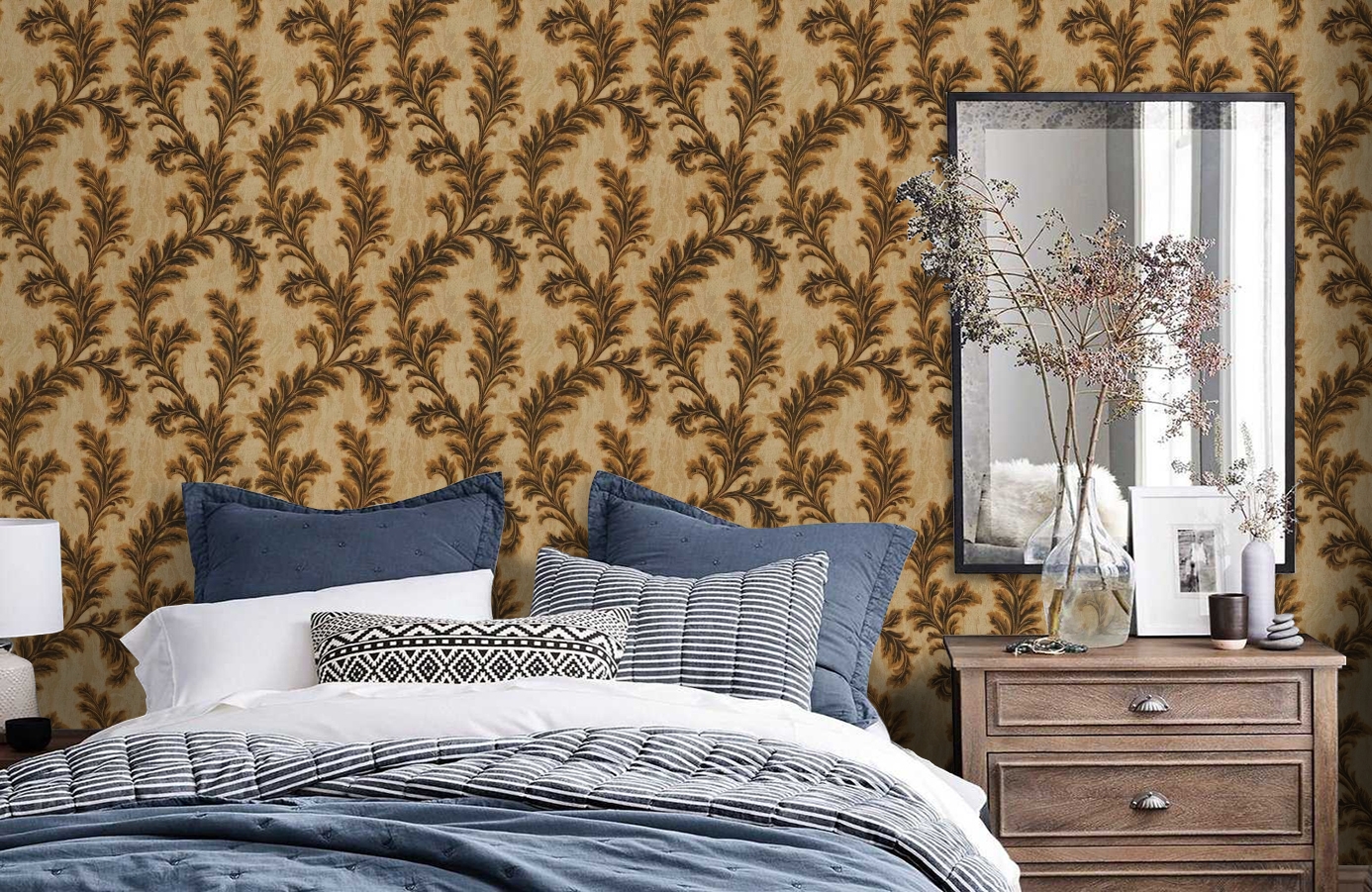 Обои 12032 фото в интерьере спальни