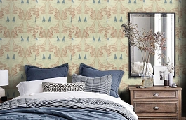 Обои 9720B1 фото в интерьере спальни превью