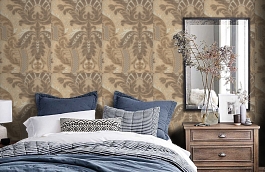 Обои LA16103 фото в интерьере спальни превью