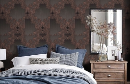 Обои LA16140 фото в интерьере спальни превью