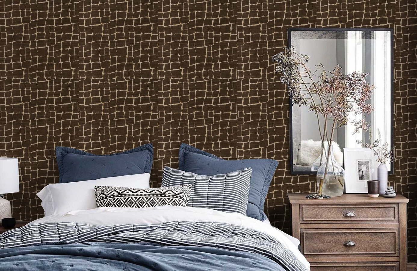 Обои VE165021 фото в интерьере спальни Обои VE165021 фото в интерьере спальни