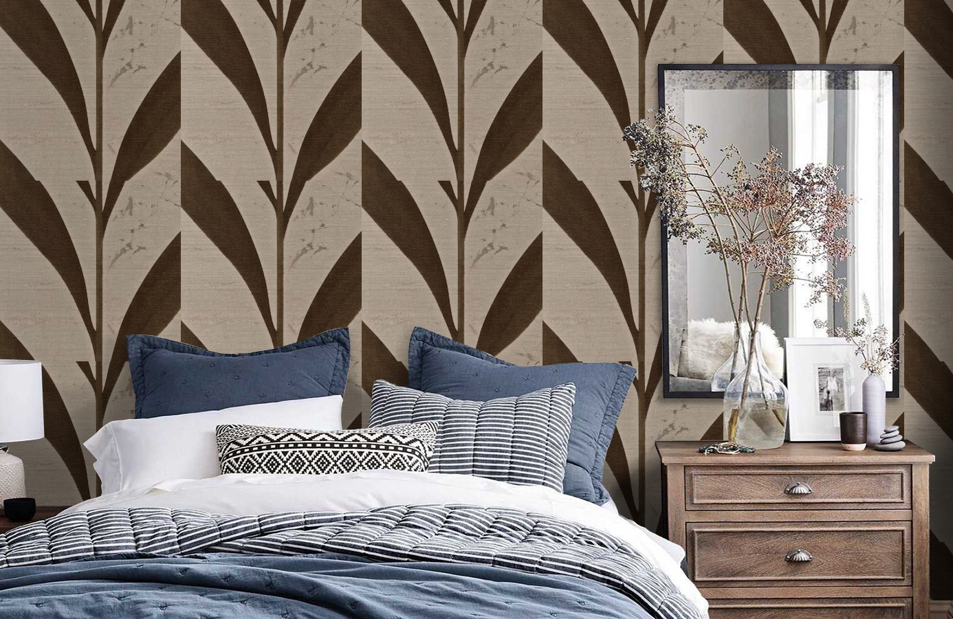 Обои VE165023 фото в интерьере спальни