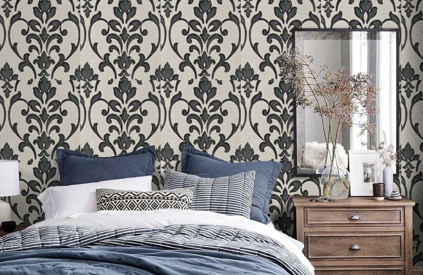 Обои VE165032 фото в интерьере спальни