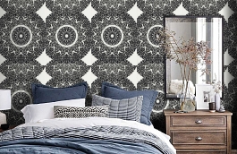 Обои ZS16306 фото в интерьере спальни превью