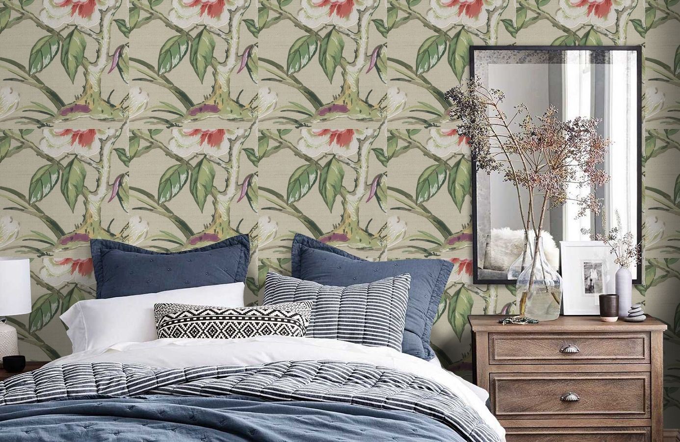 Обои 17710 фото в интерьере спальни