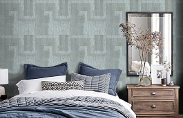 Обои MET105 фото в интерьере спальни превью