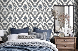 Обои R5010 фото в интерьере спальни превью