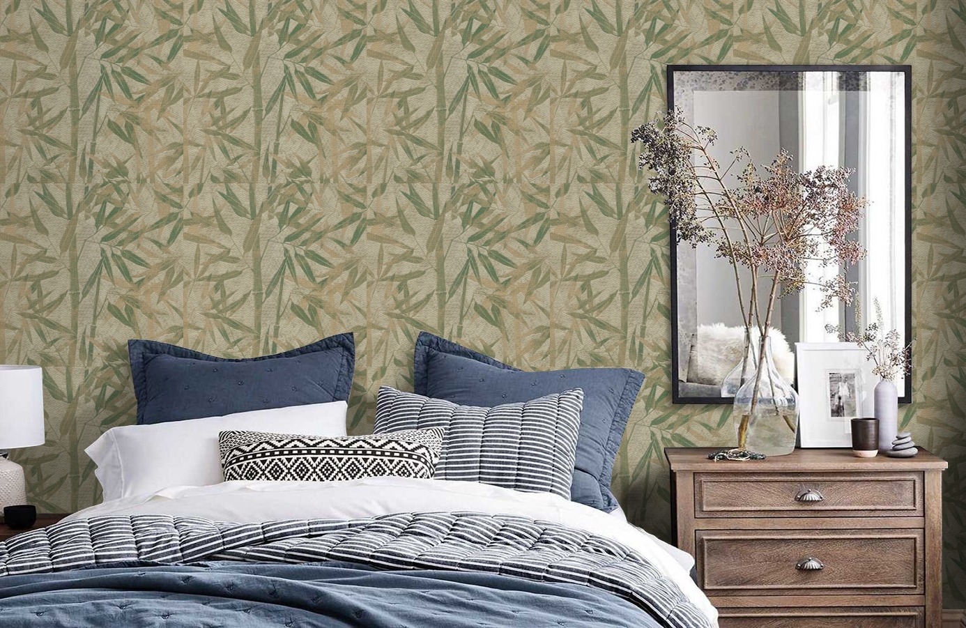 Обои Z90025 фото в интерьере спальни