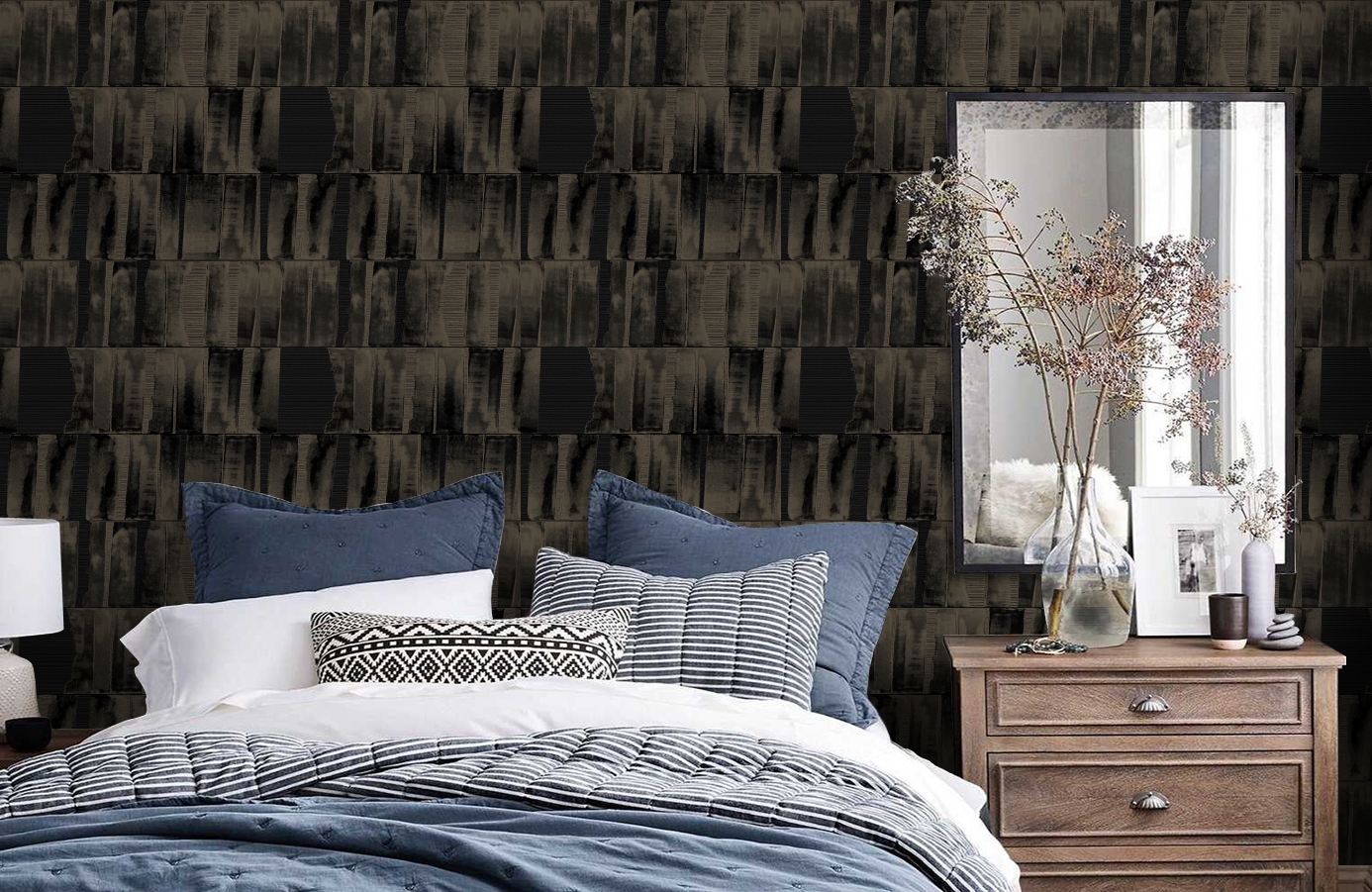 Обои Z12813 фото в интерьере спальни