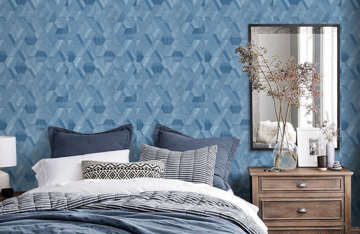 Обои Z12831 фото в интерьере спальни