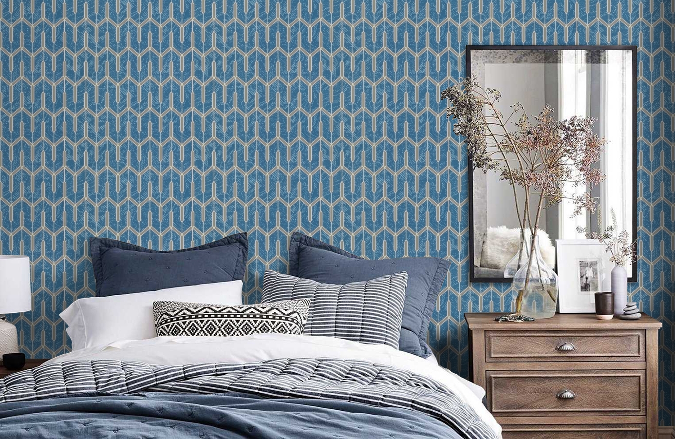 Обои Z44842 фото в интерьере спальни