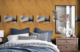 Обои 1 фото в интерьере спальни превью