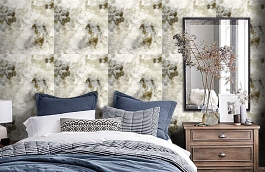 Обои 2 фото в интерьере спальни превью