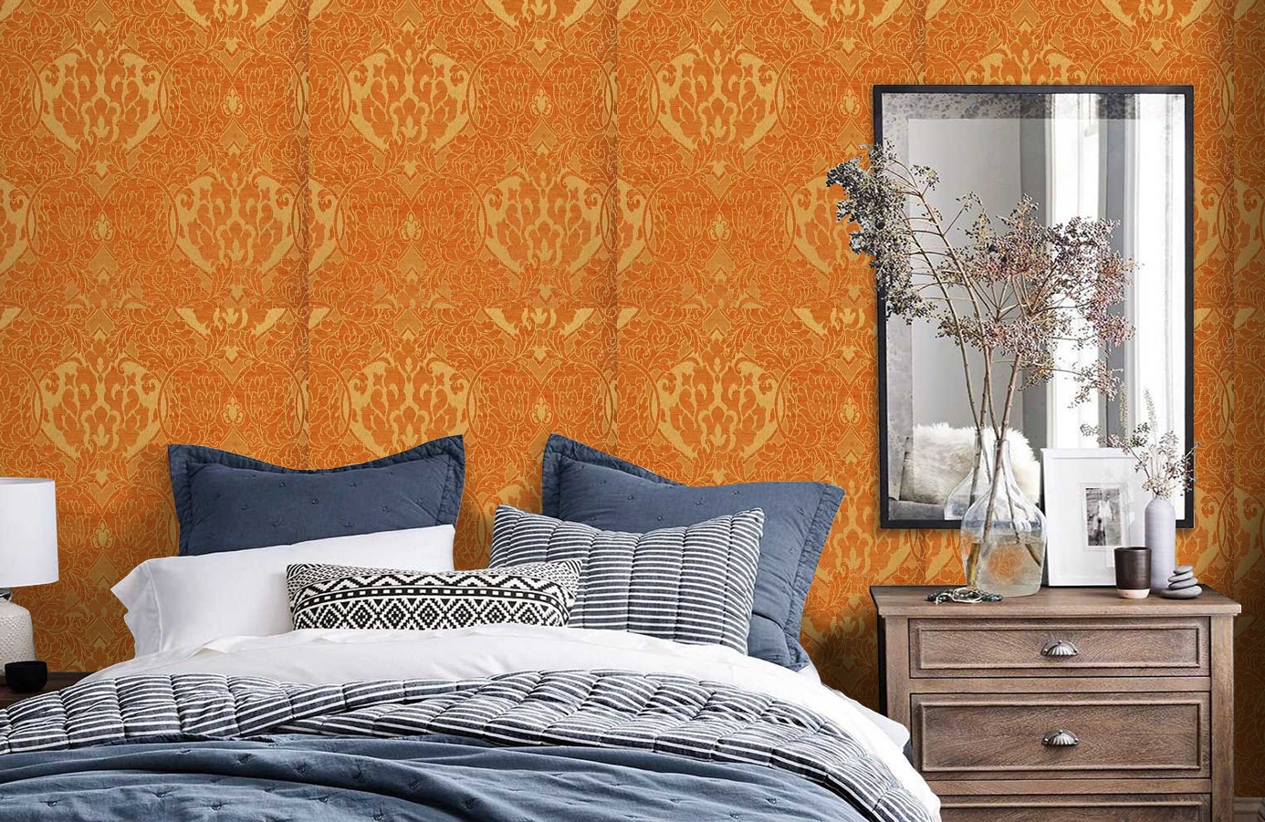 Обои 208005 фото в интерьере спальни