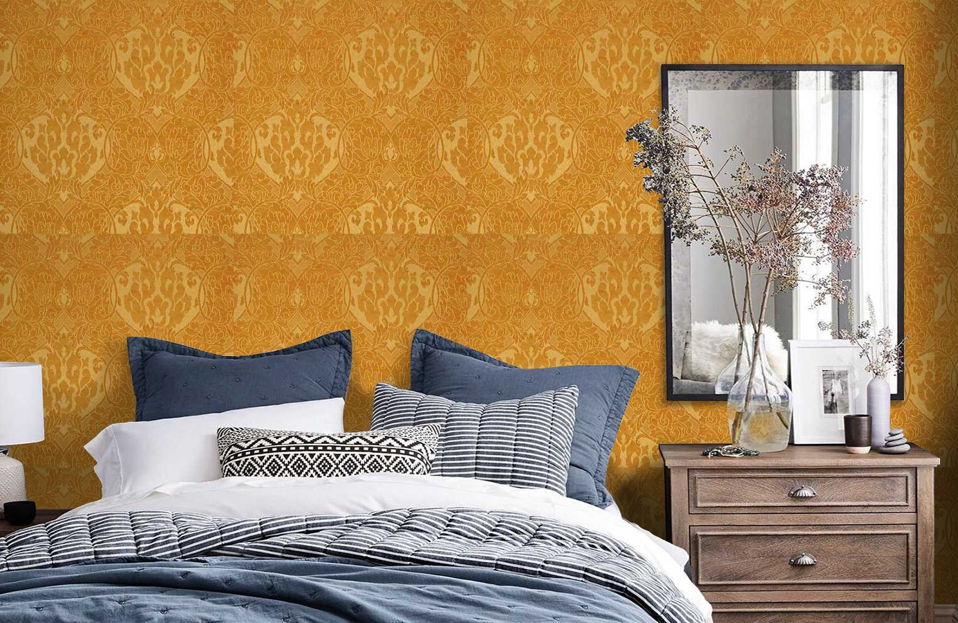 Обои 208006 фото в интерьере спальни