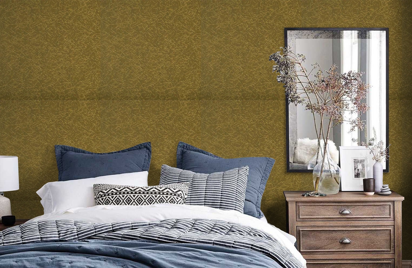 Обои 208011 фото в интерьере спальни