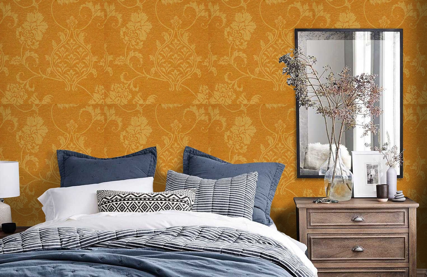 Обои 208022 фото в интерьере спальни