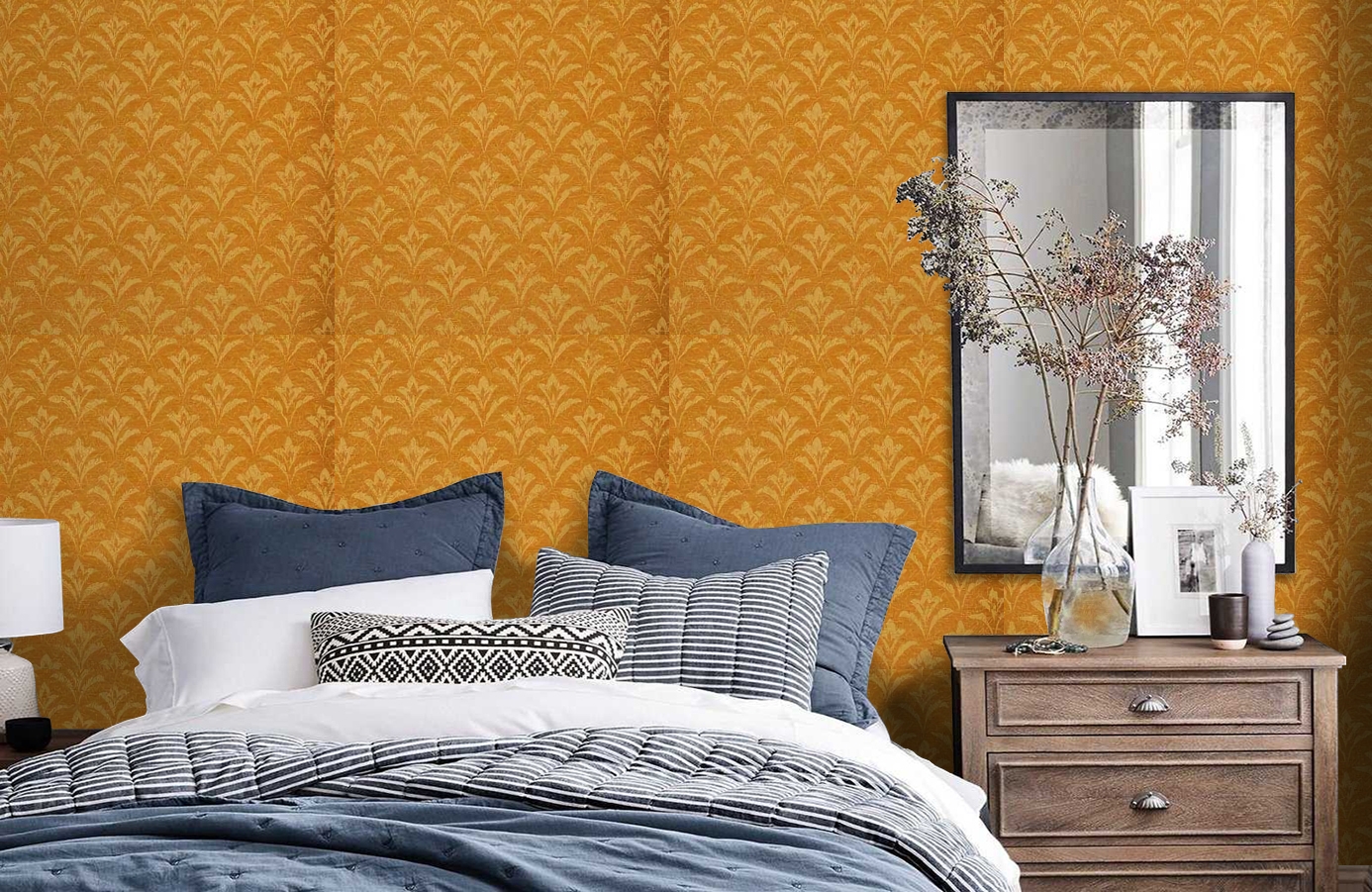 Обои 208038 фото в интерьере спальни