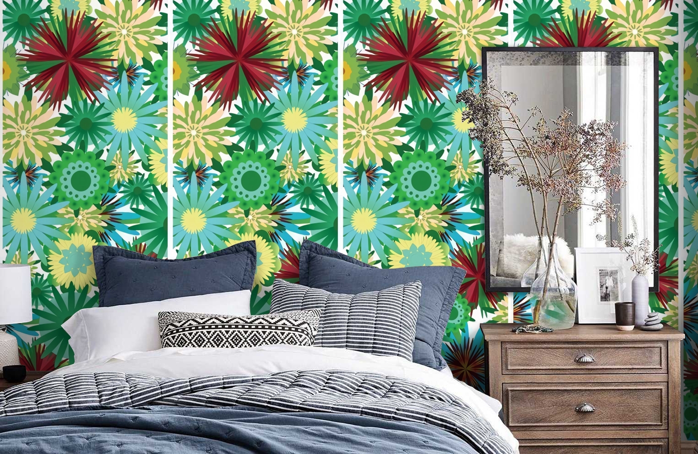 Обои P031202-2 фото в интерьере спальни