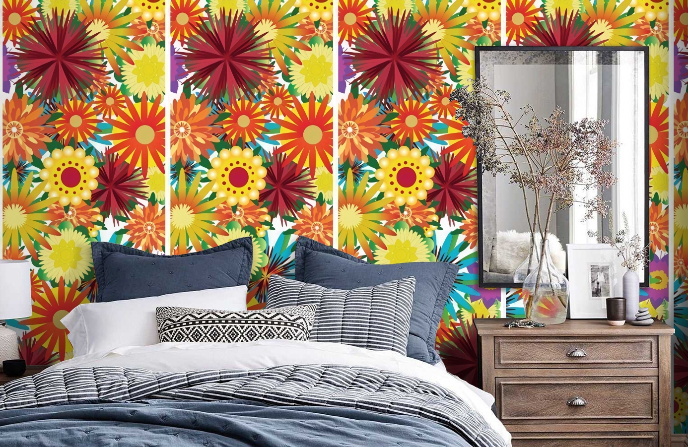 Обои P031205-2 фото в интерьере спальни