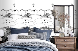 Обои P120902-2 фото в интерьере спальни превью