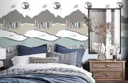 Обои P120904-2 фото в интерьере спальни превью