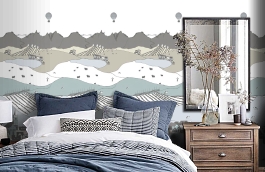 Обои P120905-2 фото в интерьере спальни превью