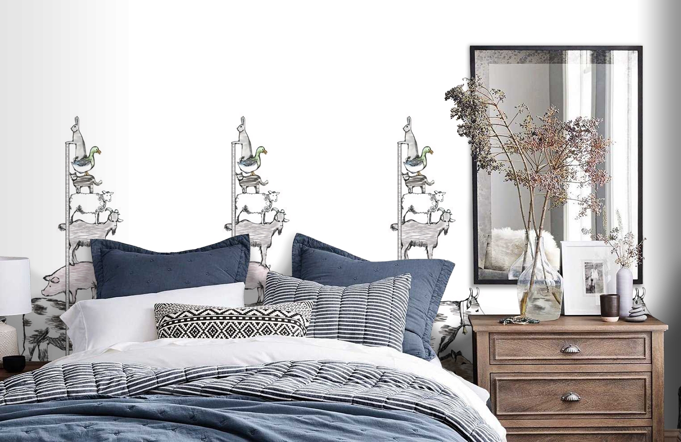 Обои P121102-2 фото в интерьере спальни