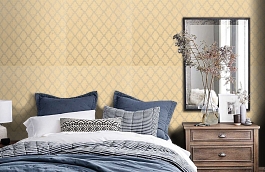 Обои 839-T-783 фото в интерьере спальни превью