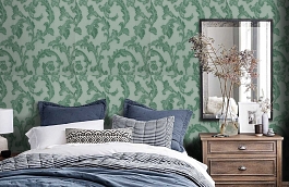 Обои 12RGM фото в интерьере спальни превью