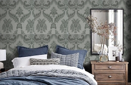 Обои VN-21D фото в интерьере спальни превью