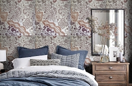 Обои 9110 D15 фото в интерьере спальни превью