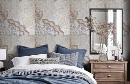 Обои 9110 D17 фото в интерьере спальни превью