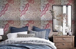 Обои 9110 D20 фото в интерьере спальни превью