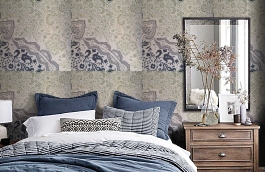 Обои 9110 D9 фото в интерьере спальни превью