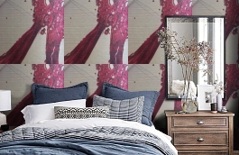 Обои 9120 B30 фото в интерьере спальни превью