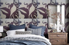Обои 9130 V9 фото в интерьере спальни превью