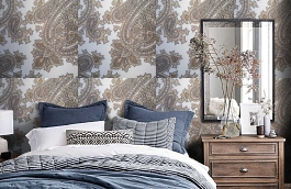 Обои 9150 C17 фото в интерьере спальни превью