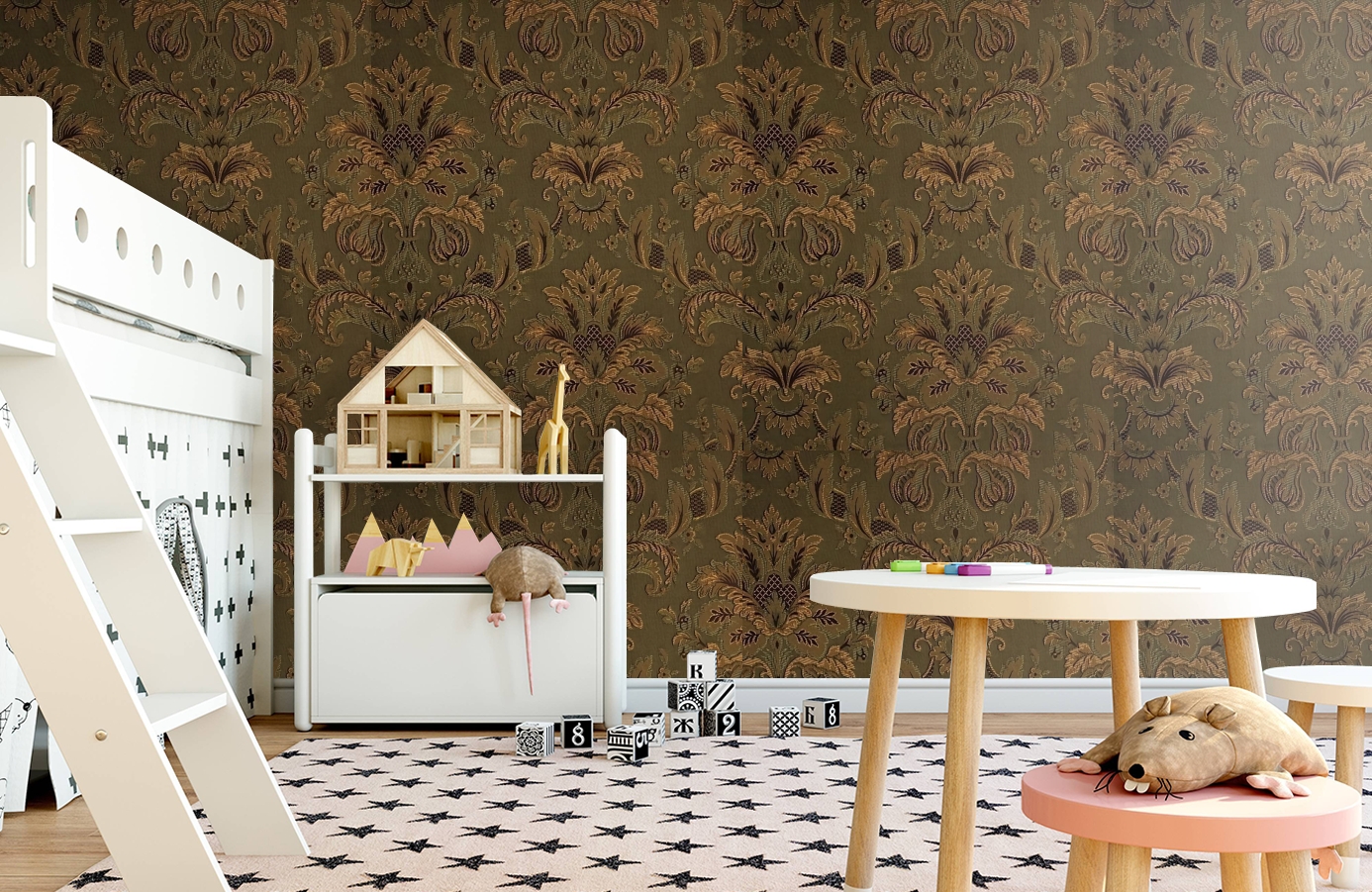 Обои Bergamo Verdure-82 фото в интерьере детская