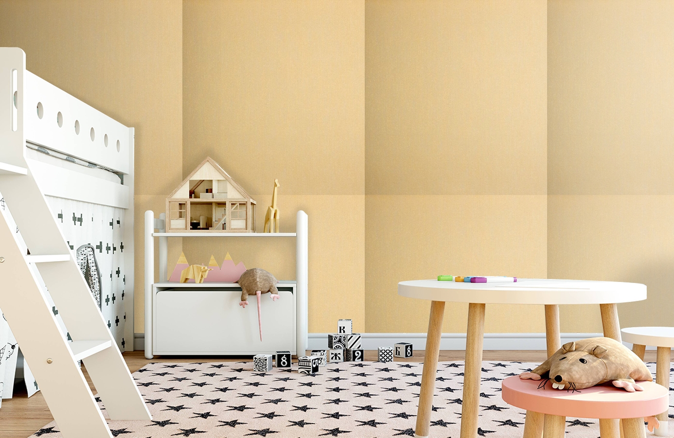 Обои Como Honey-103 фото в интерьере детская