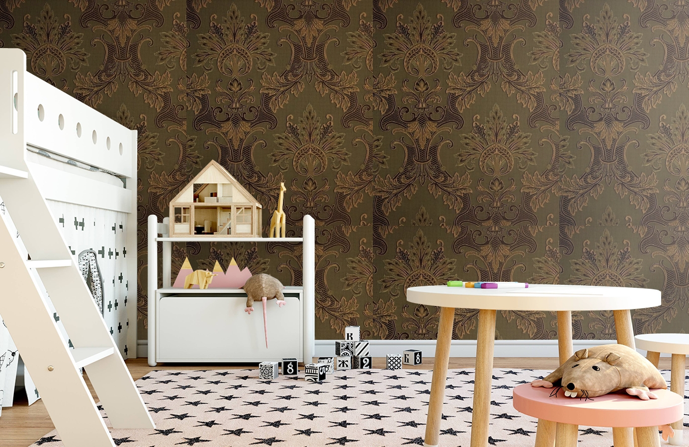 Обои Milano Bronze-81 фото в интерьере детская