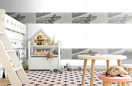 Обои macro-005 fern silver фото в интерьере детская превью