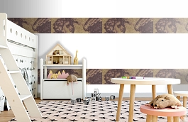 Обои macro-010 map gold фото в интерьере детская превью